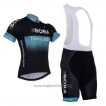 2017 Abbigliamento Ciclismo Bora Nero Manica Corta e Salopette