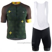 2017 Abbigliamento Ciclismo Craft Monuments Marrone e Verde Manica Corta e Salopette