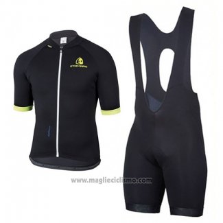 2017 Abbigliamento Ciclismo Etxeondo Entzun Nero e Giallo Manica Corta e Salopette