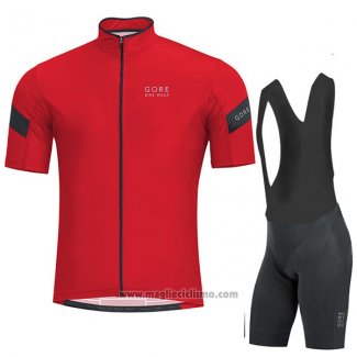 2017 Abbigliamento Ciclismo Gore Bike Wear Power Rosso Manica Corta e Salopette