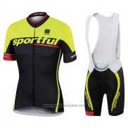 2017 Abbigliamento Ciclismo Sportful Sc Nero e Verde Manica Corta e Salopette