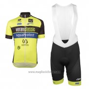 2017 Abbigliamento Ciclismo Wb Verlanclassics Aquality Project Verde e Nero Manica Corta e Salopette