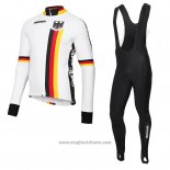 2018 Abbigliamento Ciclismo Belgio Bianco Manica Lunga e Salopette