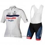 2018 Abbigliamento Ciclismo Cervelo Bigla Bianco Nero Manica Corta e Salopette