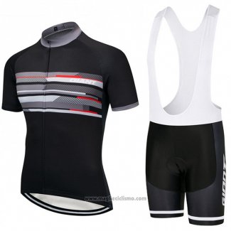 2018 Abbigliamento Ciclismo Giant Nero e Grigio Manica Corta e Salopette