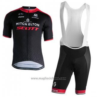 2018 Abbigliamento Ciclismo Scott Nero Rosso Manica Corta e Salopette