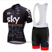 2018 Abbigliamento Ciclismo Sky Nero e Rosso Manica Corta e Salopette