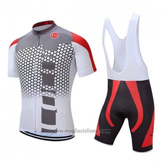 2019 Abbigliamento Ciclismo Coconut Ropamo Grigio Rosso Manica Corta e Salopette