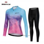 2019 Abbigliamento Ciclismo Donne Mieyco Blu Rosa Manica Lunga e Salopette