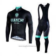 2020 Abbigliamento Ciclismo Bianchi Nero Verde Manica Lunga e Salopette