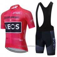 2020 Abbigliamento Ciclismo Ineos Rosa Nero Manica Corta e Salopette