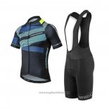 2020 Abbigliamento Ciclismo Merida Nero Blu Manica Corta e Salopette