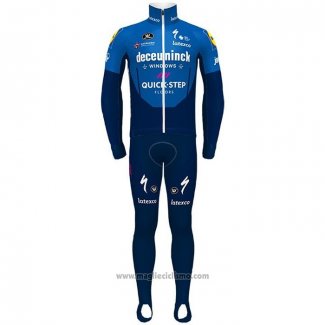 2021 Abbigliamento Ciclismo Deceuninck Quick Step Blu Manica Lunga e Salopette