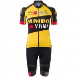 2021 Abbigliamento Ciclismo Donne Jumbo Visma Nero Giallo Manica Corta e Salopette