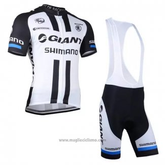 2021 Abbigliamento Ciclismo Giant Alpecin Bianco Nero Manica Corta e Salopette