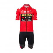 2021 Abbigliamento Ciclismo Jumbo Visma Rosso Manica Corta e Salopette