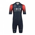 2022 Abbigliamento Ciclismo Ineos Grenadiers Rosso Blu Manica Corta e Salopette