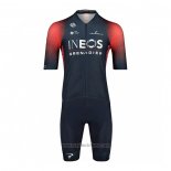 2022 Abbigliamento Ciclismo Ineos Grenadiers Rosso Blu Manica Corta e Salopette