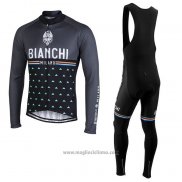 Abbigliamento Ciclismo Bianchi Milano Nalles Nero Manica Lunga e Salopette