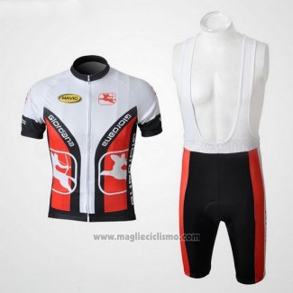 2010 Abbigliamento Ciclismo Giordana Bianco e Nero Manica Corta e Salopette