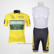 2011 Abbigliamento Ciclismo Europcar Lider Giallo Manica Corta e Salopette