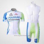 2011 Abbigliamento Ciclismo Liquigas Cannondale Bianco e Verde Manica Corta e Salopette