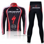 2011 Abbigliamento Ciclismo Specialized Rosso e Nero Manica Lunga e Salopette