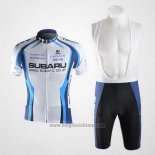 2011 Abbigliamento Ciclismo Subaru Celeste e Bianco Manica Corta e Salopette