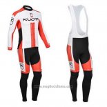 2013 Abbigliamento Ciclismo Kuota Bianco e Rosso Manica Lunga e Salopette