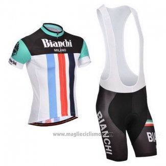 2014 Abbigliamento Ciclismo Bianchi Nero e Bianco Manica Corta e Salopette