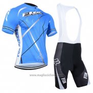 2014 Abbigliamento Ciclismo Fox Celeste Manica Corta e Salopette