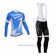 2014 Abbigliamento Ciclismo Giant Celeste Manica Lunga e Salopette