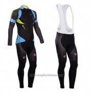 2014 Abbigliamento Ciclismo Pearl Izumi Nero e Celeste Manica Lunga e Salopette