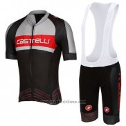 2016 Abbigliamento Ciclismo Castelli Grigio e Nero Manica Corta e Salopette