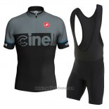 2016 Abbigliamento Ciclismo Cinelli Nero e Grigio Manica Corta e Salopette