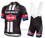 2016 Abbigliamento Ciclismo Giant Alpecin Nero e Rosso Manica Corta e Salopette