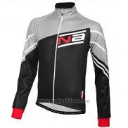 2016 Abbigliamento Ciclismo Nalini Nero e Grigio Manica Lunga e Salopette