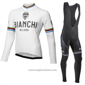 2017 Abbigliamento Ciclismo Bianchi Milano Ml Bianco Manica Lunga e Salopette