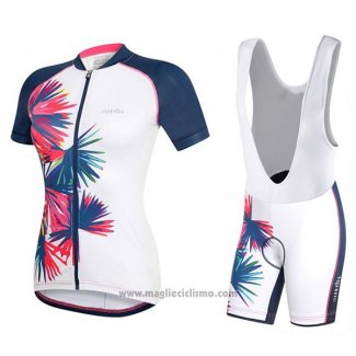 2017 Abbigliamento Ciclismo Donne Rh+ Bianco Manica Corta e Salopette