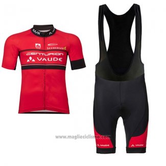 2017 Abbigliamento Ciclismo Donne Vaude Rosso Manica Corta e Salopette