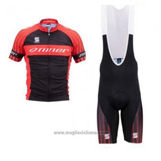 2017 Abbigliamento Ciclismo Niner Rosso Manica Corta e Salopette