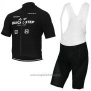 2017 Abbigliamento Ciclismo Quick Step Floors Nero Manica Corta e Salopette