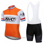 2018 Abbigliamento Ciclismo Bic Campione Paesi Bassi Arancione Manica Corta e Salopette