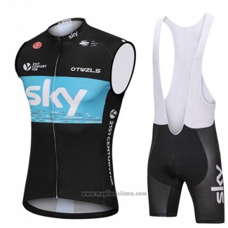 2018 Gilet Antivento Sky Nero e Blu