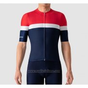 2019 Abbigliamento Ciclismo La Passione Rosso Bianco Blu Manica Corta e Salopette