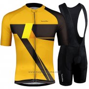 2019 Abbigliamento Ciclismo Runchita Giallo Nero Manica Corta e Salopette