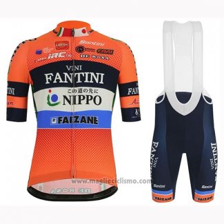 2019 Abbigliamento Ciclismo Vini Fantini Arancione Manica Corta e Salopette01