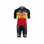 2021 Abbigliamento Ciclismo Alpecin Fenix Campione Belgio Manica Corta e Salopette
