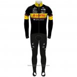 2021 Abbigliamento Ciclismo Lotto-Kern Haus Nero Giallo Manica Lunga e Salopette