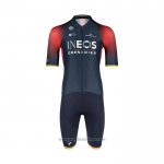 2022 Abbigliamento Ciclismo Ineos Grenadiers Scuro Blu Rosso Manica Corta e Salopette